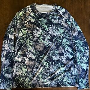 Reel‎ Life Womens Jax Beach Long Sleeve Tropical Print Sun Protection Rash Guard